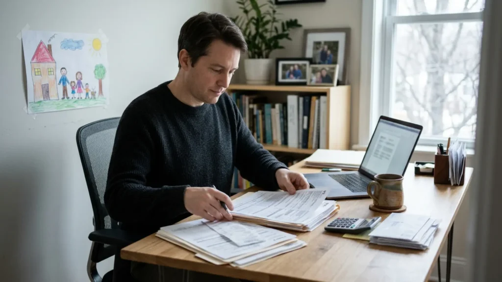 Co-parent preparing tax forms and deciding who claims the child in San Diego